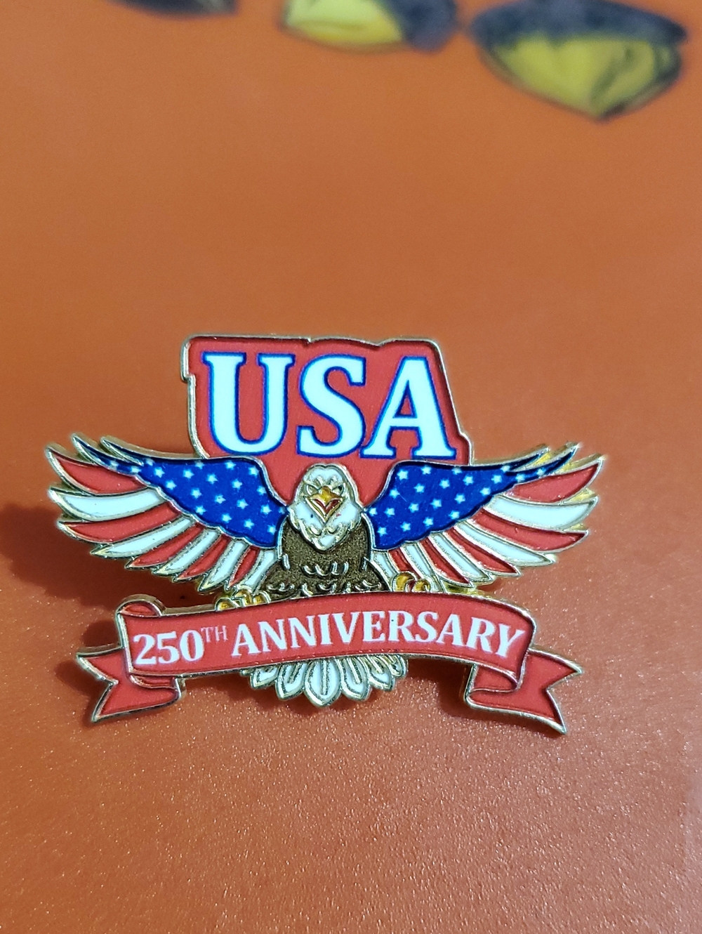 USA 250th Anniversary Eagle Flag Pin
